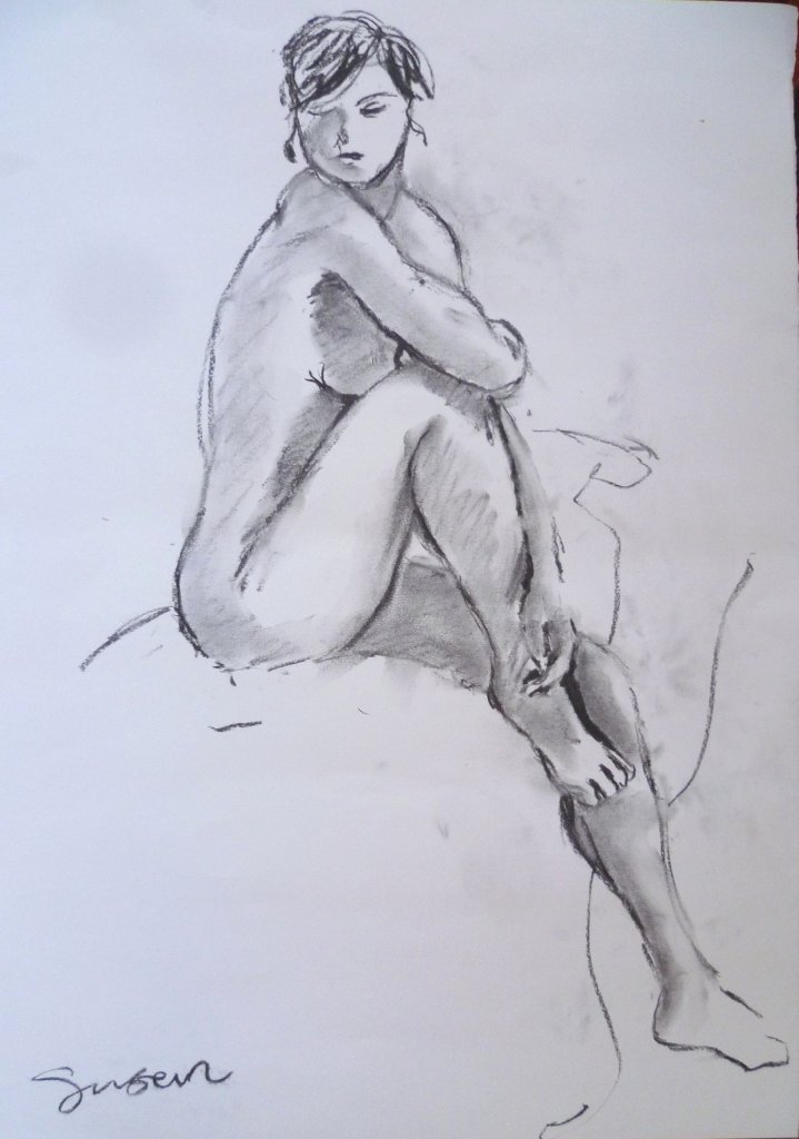 Benedicte seated on the canapé